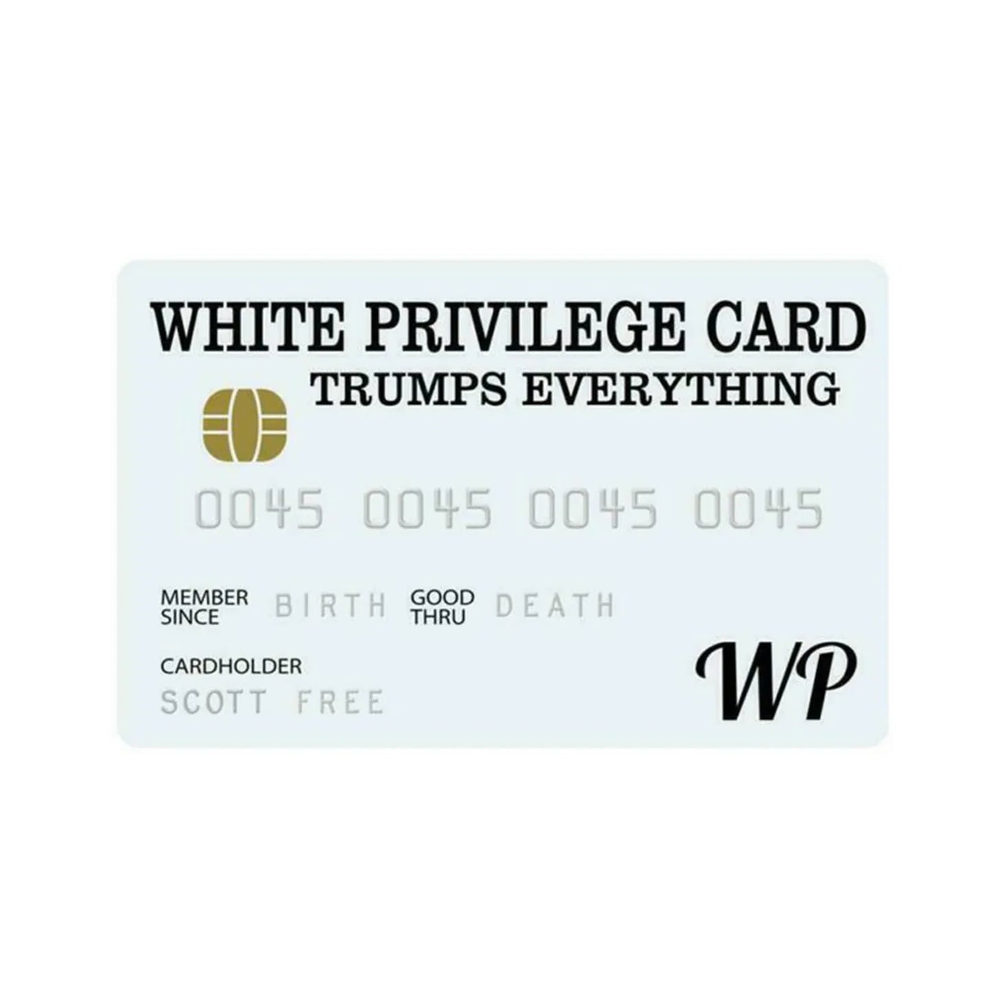 Success Collectible Gag Card – White Privilege Novelty Credit-Style Card for Humor & Pranks