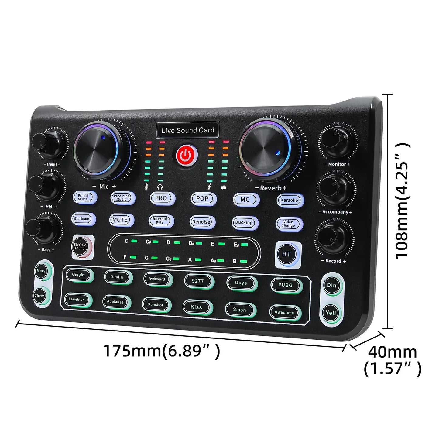 X60 Professional Sound Card Mixer - English Version Audio Interface for Karaoke, KTV Singing, Broadcasting & Studio Recording