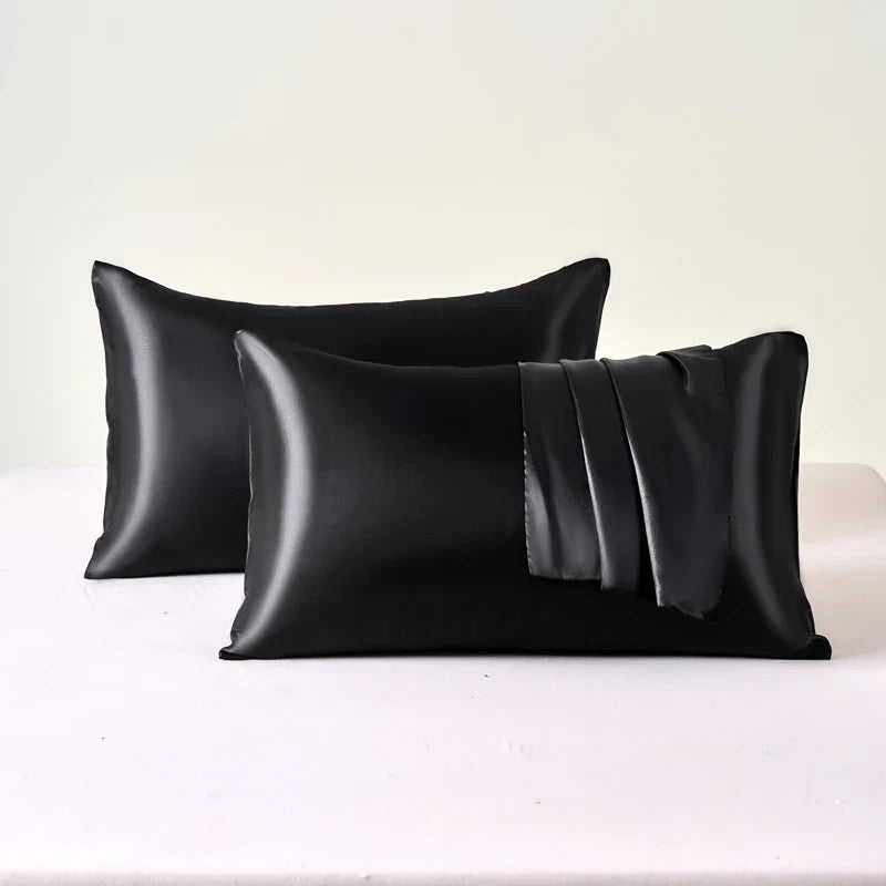 2PCS Satin Pillowcase Set - Soft Smooth Cooling Pillow Covers for Skin & Hair Care