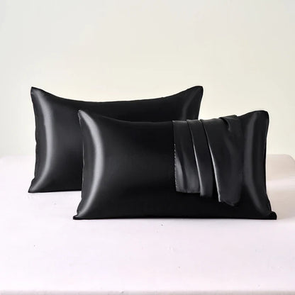 2PCS Satin Pillowcase Set - Soft Smooth Cooling Pillow Covers for Skin & Hair Care