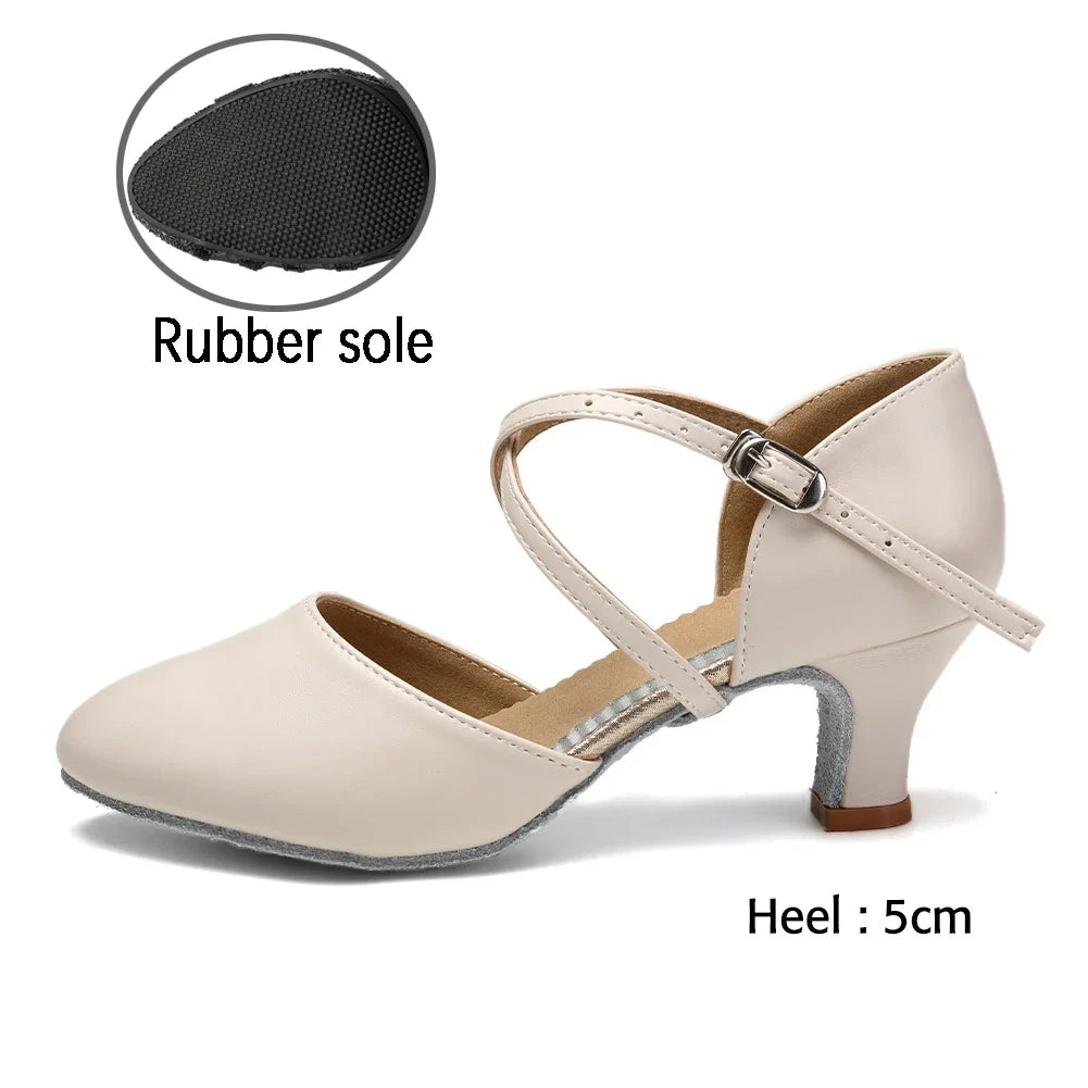 DKZSYIM Women’s Dance Shoes - Latin Tango Jazz Party Dancing Shoes with Lace-Up Closure, Suede Sole, Closed Toe & Microfiber Leather, 7 Colors
