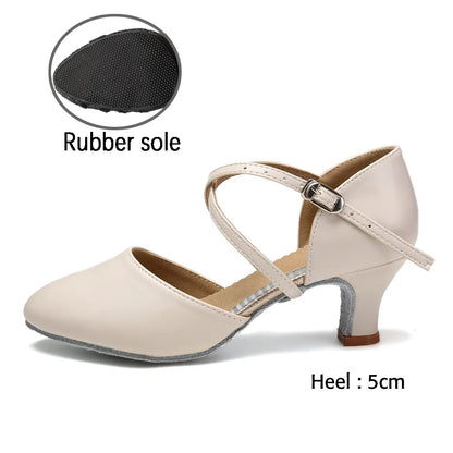 DKZSYIM Women’s Dance Shoes - Latin Tango Jazz Party Dancing Shoes with Lace-Up Closure, Suede Sole, Closed Toe & Microfiber Leather, 7 Colors