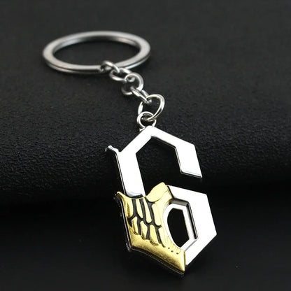 Grimmjow Jaegerjaquez 6th Blade Logo Keychain - Anime Cosplay Necklace Jewelry Fan Collection Gift