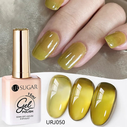 UR SUGAR 15ml Jelly Gel Polish - Milky White Translucent UV Soak Off Nail Art Varnish
