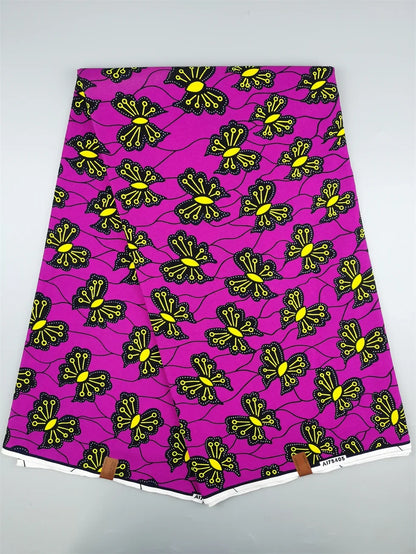 Guaranteed Original African Wax Fabric - 100% Cotton Real Ankara Print 6 Yards for Wedding Dresses & Sewing