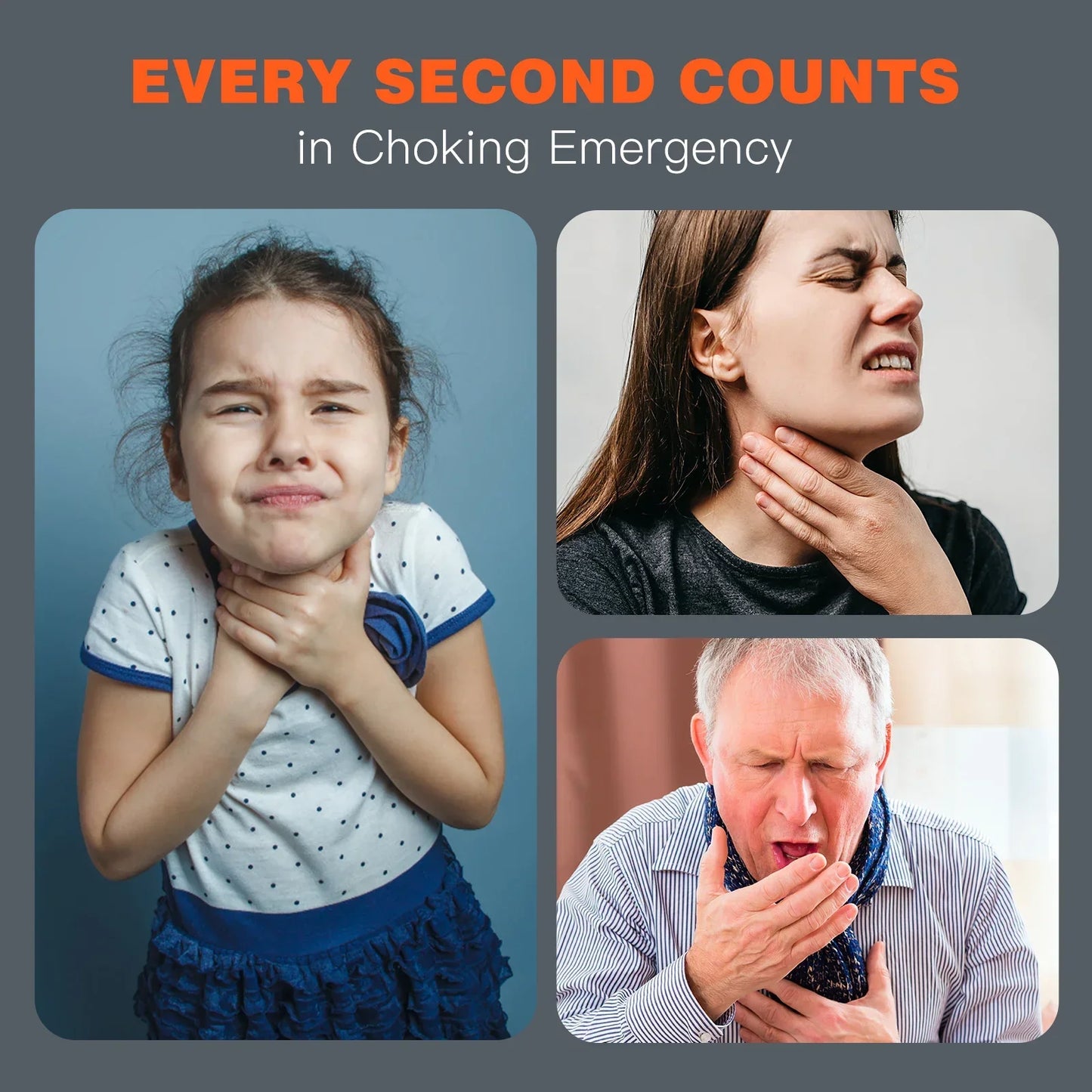 First Aid Anti-Choking Rescue Device – Automatic Airway Assist with 3 Mask Sizes for Adults & Kids, Emergency Kit