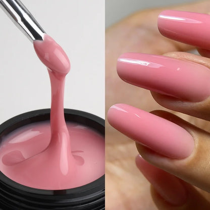 MSHARE 50ml Builder Nail Gel - HEMA & TPO Free Self-Leveling UV LED Gel for Nail Extensions and Sculpting