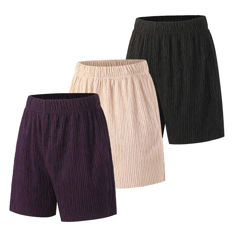 Women's 5-Point Sports Shorts - Elastic Waist Casual Summer Running Pants with Pockets