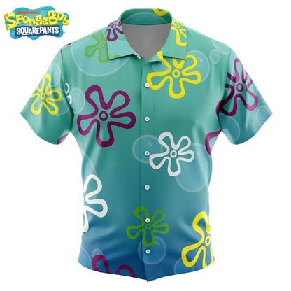 SpongeBob SquarePants Hawaiian Shirt - Breathable Quick Dry Short Sleeve Vacation Button Shirt for Men and Women