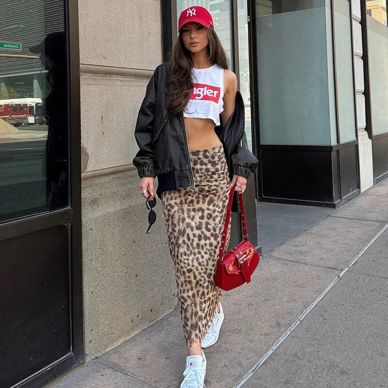 Women’s Tulle Leopard Print Off-Shoulder Top – Summer Casual Bandeau Blouse with Straight-Cut Neckline