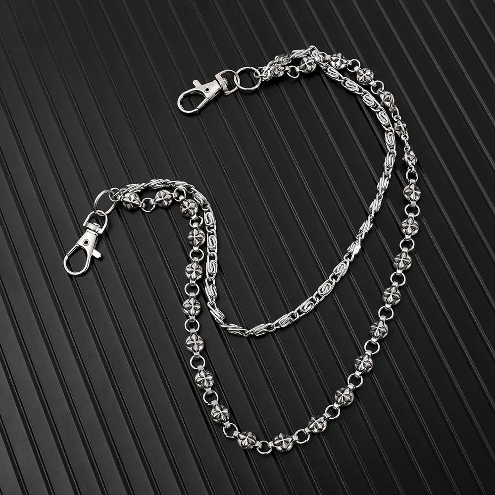 Harajuku Denim Hip Hop Chain - Personalized Punk Double-Layer Waist Chain for Unisex Streetwear