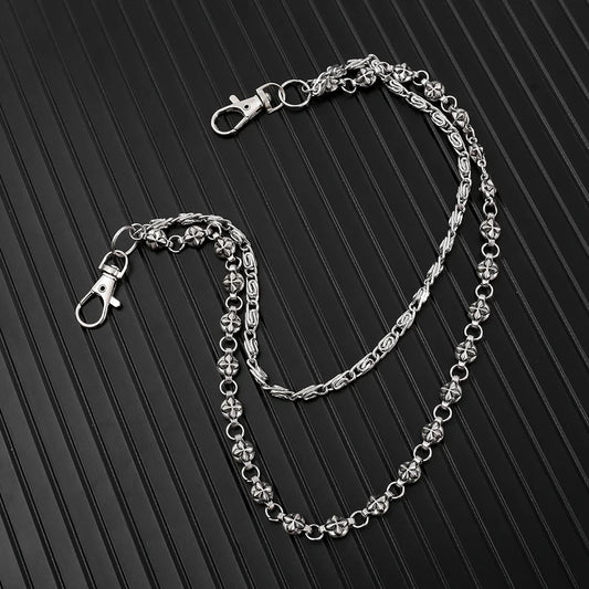 Harajuku Denim Hip Hop Chain - Personalized Punk Double-Layer Waist Chain for Unisex Streetwear