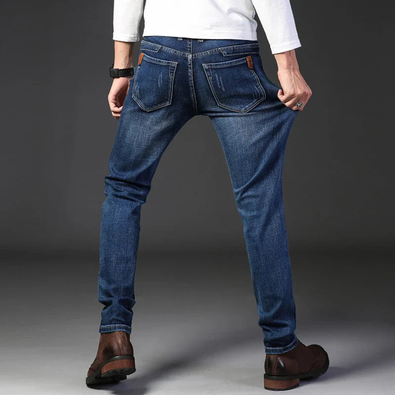 Men's Style Stretch Regular Fit Black Denim Jeans – Soft Casual Cotton Pants