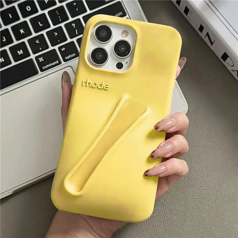 Soft Silicone iPhone Case for 17/16/15/14/13/12/11 Pro Max Plus Air - Lipstick Style Portable Protective Phone Cover