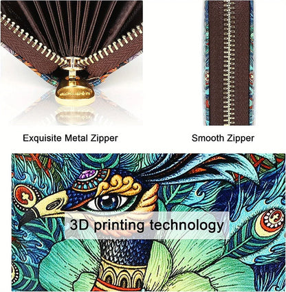 RFID Leather Card Holder Wallet with Zipper & Key Ring – Slim Credit Card Case & Coin Purse for Men and Women