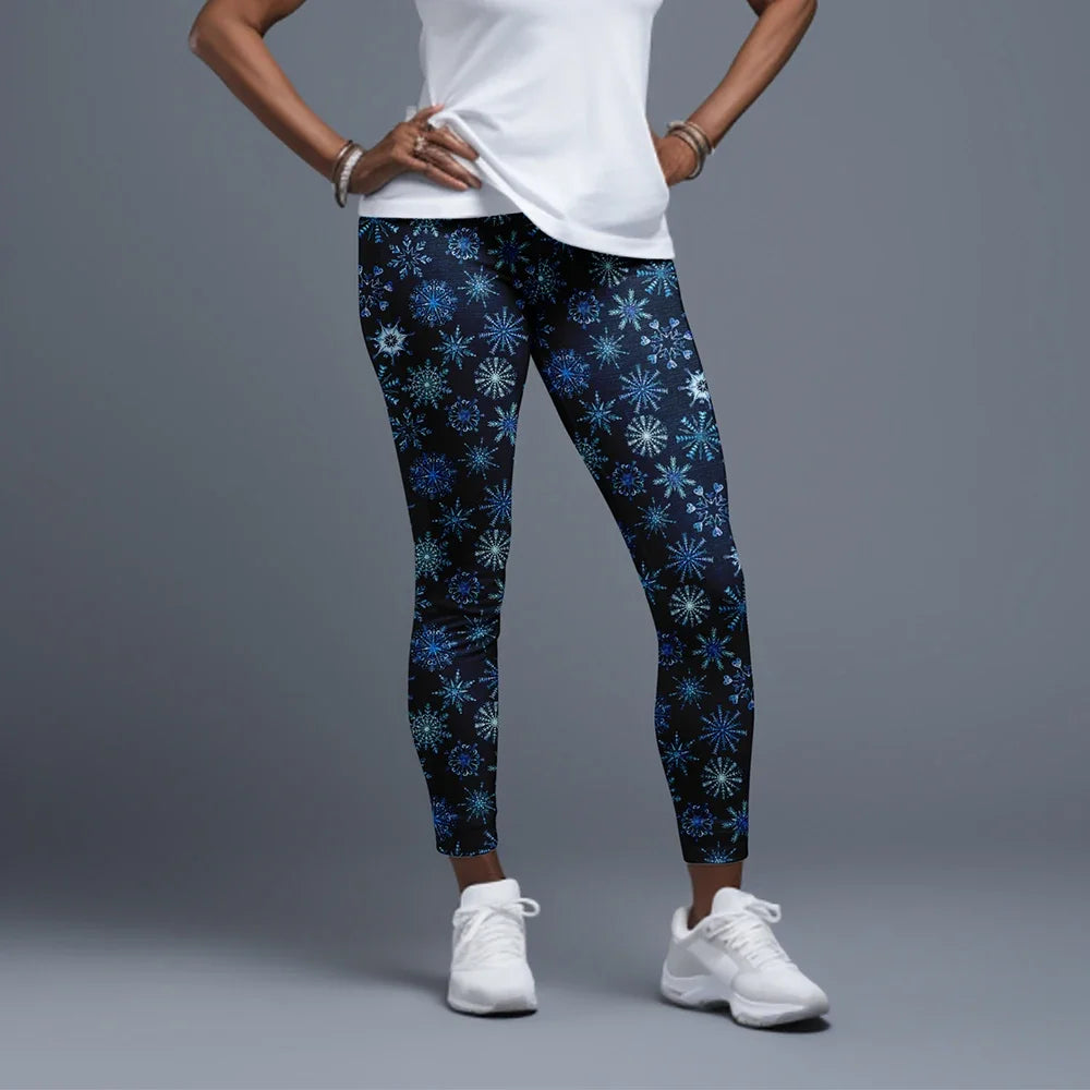 LETSFIND Women High Waist Winter Fitness Leggings, 3D Christmas Print Full Length Stretch Yoga & Casual Trousers