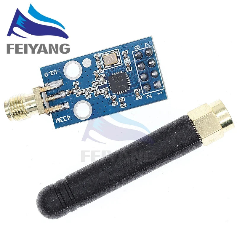 CC1101 433MHz Wireless Transceiver Module — SMA Antenna, Arduino-Compatible Wireless Communication Module