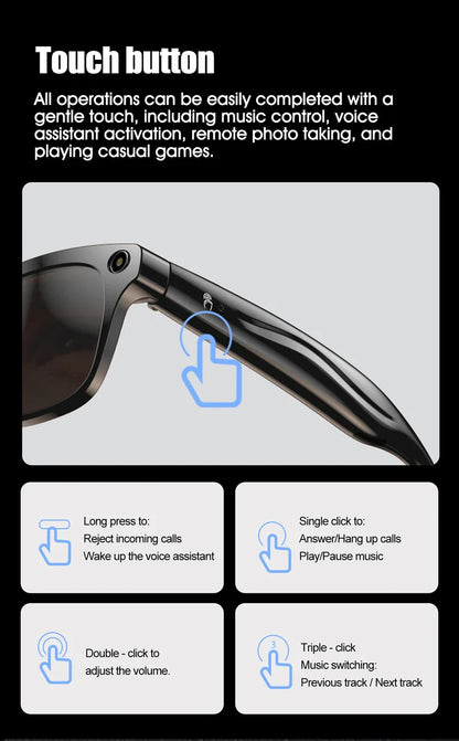 Xiaomi 6K HD AI Smart Glasses — 100MP Camera, ChatGPT, Bluetooth Call, Voice Assistant, 260mAh Battery, New Smart Glasses
