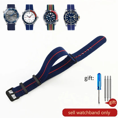 60's French Army Nylon Watch Strap - Woven Military Watch Band for Rolex, Seiko, Tudor & Omega