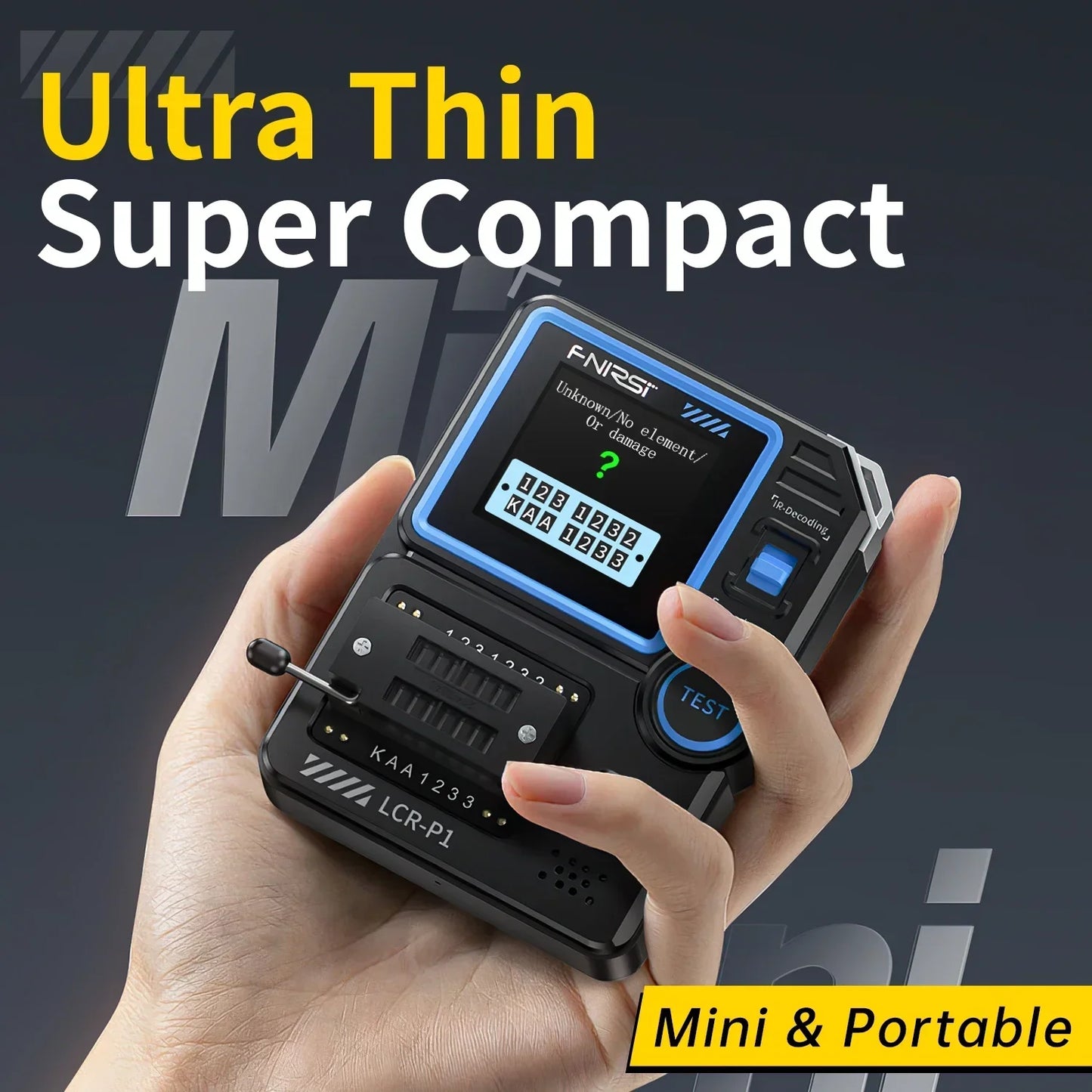 LCR-P1 Transistor Tester — Multifunction Diode, Triode, Capacitance & Resistance Meter for NPN, PNP, MOSFET, IR, LCR, ESR Testing