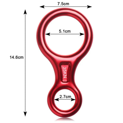 35KN Rock Climbing Descender – Figure 8 Rope Device for Downhill & Climbing Gear Equipment