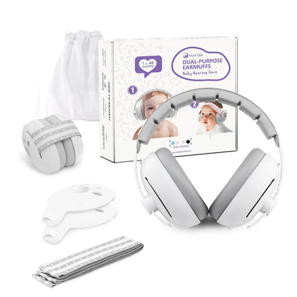 2-in-1 Baby Noise-Reduction Earmuffs – Adjustable Kids Ear Protection Headset for Sleep, Travel & Airplane Anti-Noise Comfort