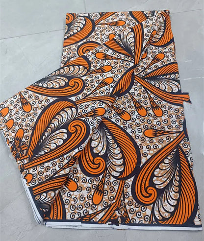 100% Cotton Ankara Wax Fabric - High Quality Soft Real Dutch Pagne Print for Dresses & Sewing