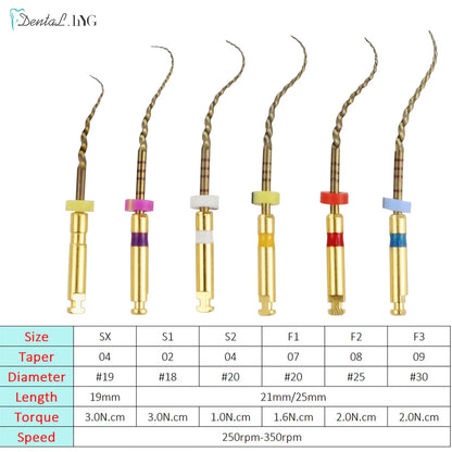 Dental SX-F3 Blue Nitinol Rotary Files – Endodontic Root Canal Engine Tool for Dentistry