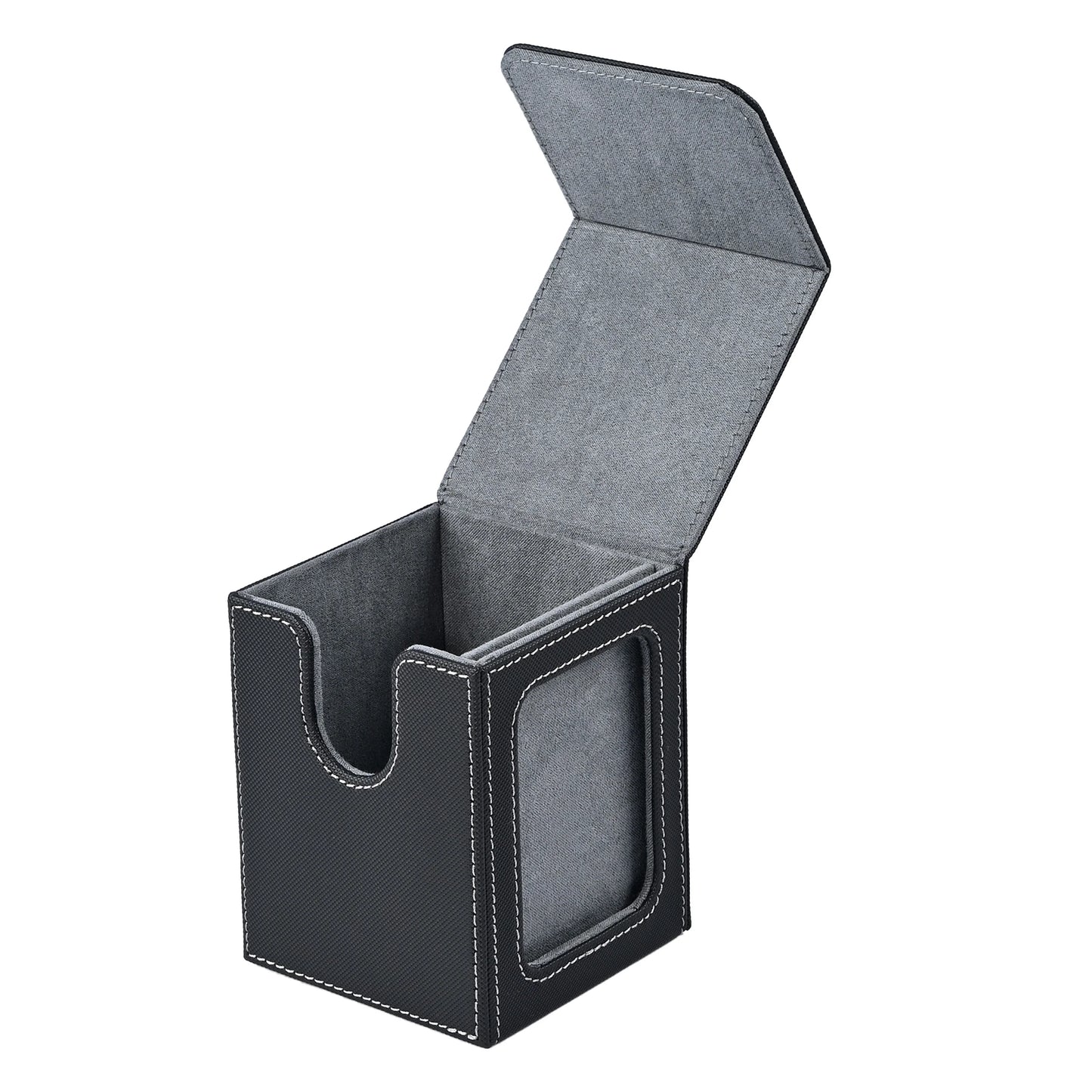 MTG Card Deck Box with Display Window – Magnetic PU Leather Storage for 120+ Single-Sleeved Trading Cards