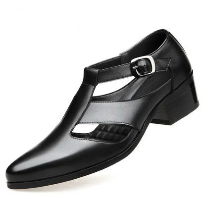 Men’s Genuine Leather Pointed Toe Shoes - Business Wedding Dress Loafers with Stylish Formal Design