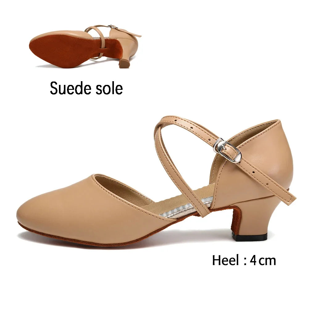 DKZSYIM Women’s Dance Shoes - Latin Tango Jazz Party Dancing Shoes with Lace-Up Closure, Suede Sole, Closed Toe & Microfiber Leather, 7 Colors
