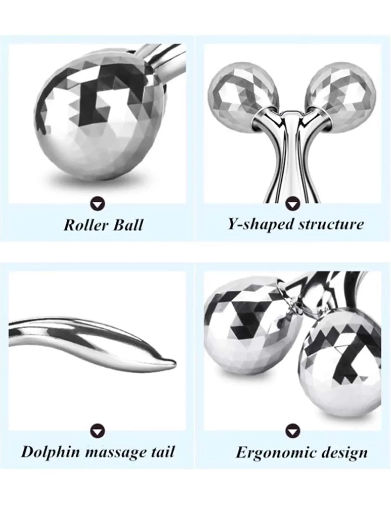 3D Y-Shape Face Roller Massager – Manual 360° Rotating Facial Lifting & Wrinkle Remover Tool for Skin Care