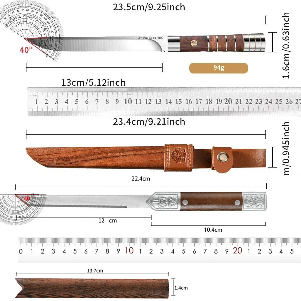 M390 Stainless Steel Meat Knife Set - 1/2/3-Piece Ultra-Sharp 62HRC Kitchen Cutting Knives for Meat, Fruit & Bone Removal