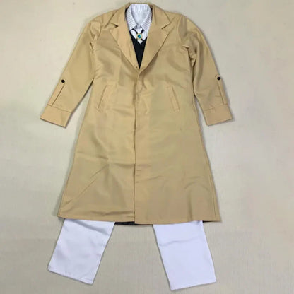 Dazai Cosplay Costume - Detective Dazai Osamu Trench Coat, Shirt, Vest & Pants Set for Adults - Halloween Party Outfit