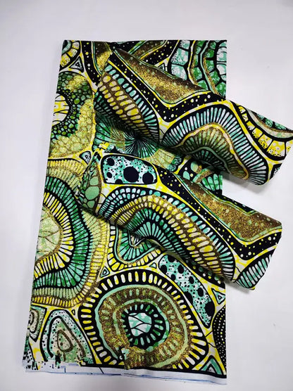 African Real Wax Print Fabric - 6 Yards 100% Cotton Ghana Ankara Loincloth Material