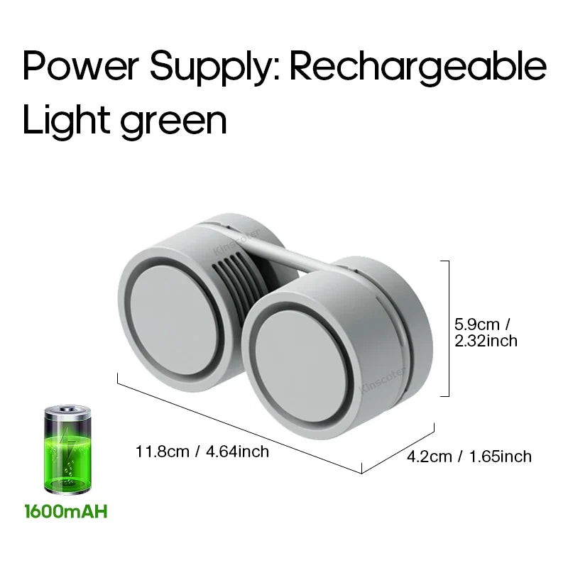 New Portable Neck Fan | Foldable Mini USB Rechargeable 1600mAh Silent Cooling Fan for Sports & Personal Use