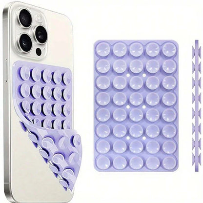Silicone Suction Cup Phone Case Mount - Double-Sided Hands-Free Strong Holder for iPhone & Android Car Mirror Kitchen Bathroom Use