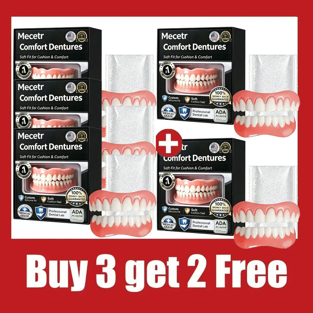 Adjustable Denture Teeth Set - Portable Full Mouth Fake Teeth Model for Adults & Elderly Dental Practice