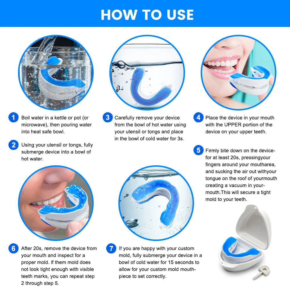 Silicone Anti-Snore Mouthpiece – Mouth Guard for Snoring, Bruxism, Sleep Apnea, and Teeth Protection