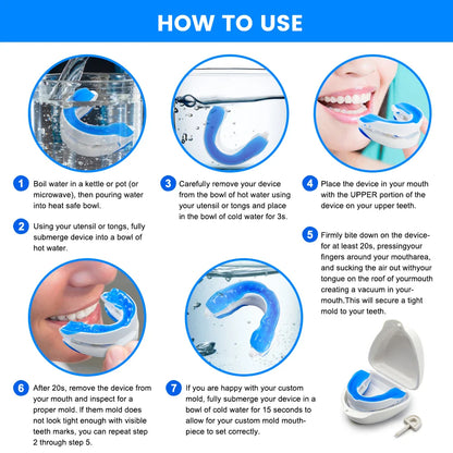 Silicone Anti-Snore Mouthpiece – Mouth Guard for Snoring, Bruxism, Sleep Apnea, and Teeth Protection
