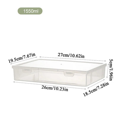 Plastic Document Organizer – Clear Square Desktop Storage Box for Papers and Files