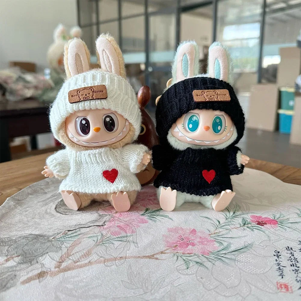 17cm Labubu Doll Clothes — Fashion Hoodies with Color Matching | Doll Accessories & Stylish Outfit