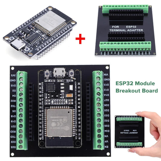 ESP32 ESP-WROOM-32 Development Board – Type-C WiFi & Bluetooth Module with ESP32 NodeMCU Breakout Board for IoT Projects