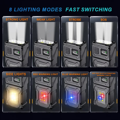 Tactical Mini LED Flashlight - Rechargeable EDC Work Light for Outdoor Camping Hiking and Molle Gear