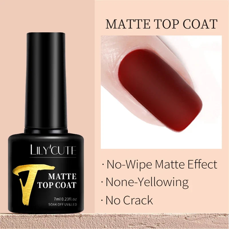 LILYCUTE Solid Color Gel Nail Polish 7ml - Semi-Permanent Soak Off UV LED Gel Varnish for Nail Manicure Art