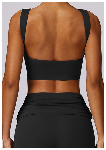 NCLAGEN Women’s High-Support Sports Bra – Breathable Open-Back Yoga & Fitness Tank Top with Removable Pads