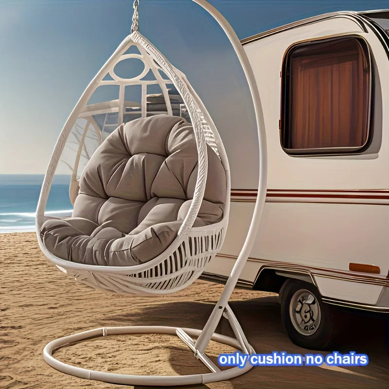 Luxury Hanging Chair Cushion - Thickened Ergonomic Polyester Seat Pad for Indoor & Outdoor Comfort