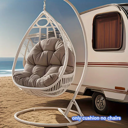 Luxury Hanging Chair Cushion - Thickened Ergonomic Polyester Seat Pad for Indoor & Outdoor Comfort