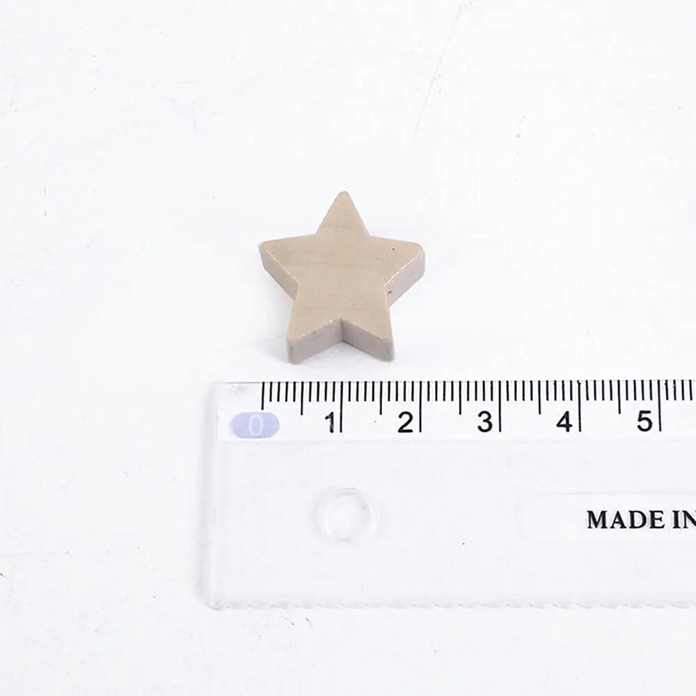 50pcs Natural Wooden Star Beads – Unfinished DIY Wood Beads for Handmade Jewelry Making & Craft Accessories