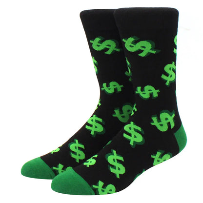 Men’s & Women’s Funny Beer Rainbow Socks – Skateboard Striped Pig Hip Hop Colorful Mid-Rise Casual Crew Cotton Socks, Unisex Fashion Novelty Socks